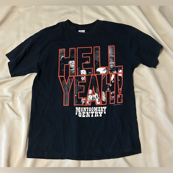 Vintage 04’ Montgomery Gentry Hell Yeah T Shirt - L - Picture 1 of 5